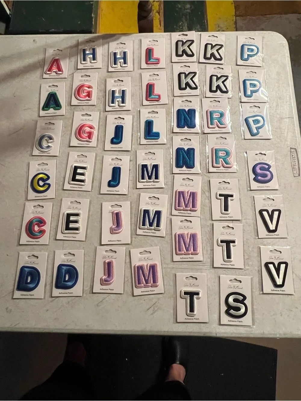 Assorted Letter Embroidered Wall Patches - Multi Color #6